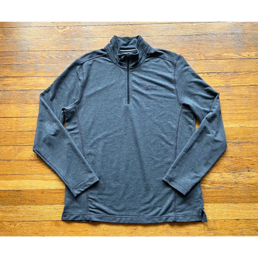 ORVIS Gray 1/4 Zip Mock Neck Long Sleeve Shirt Mens sz M